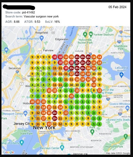 Vascular surgeon New York map visibility case study